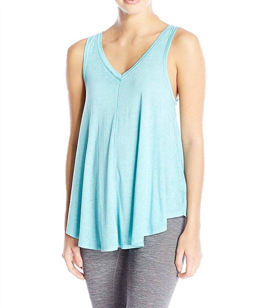 NEW CALVIN KLEIN activewear performance relaxed icy wash tank top in cyan